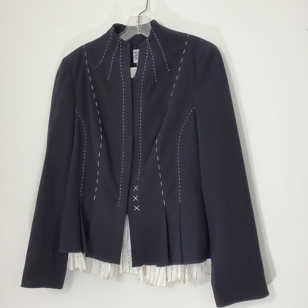People like Frank Black Embroidered Stitching Vintage Blazer, Size Medium
